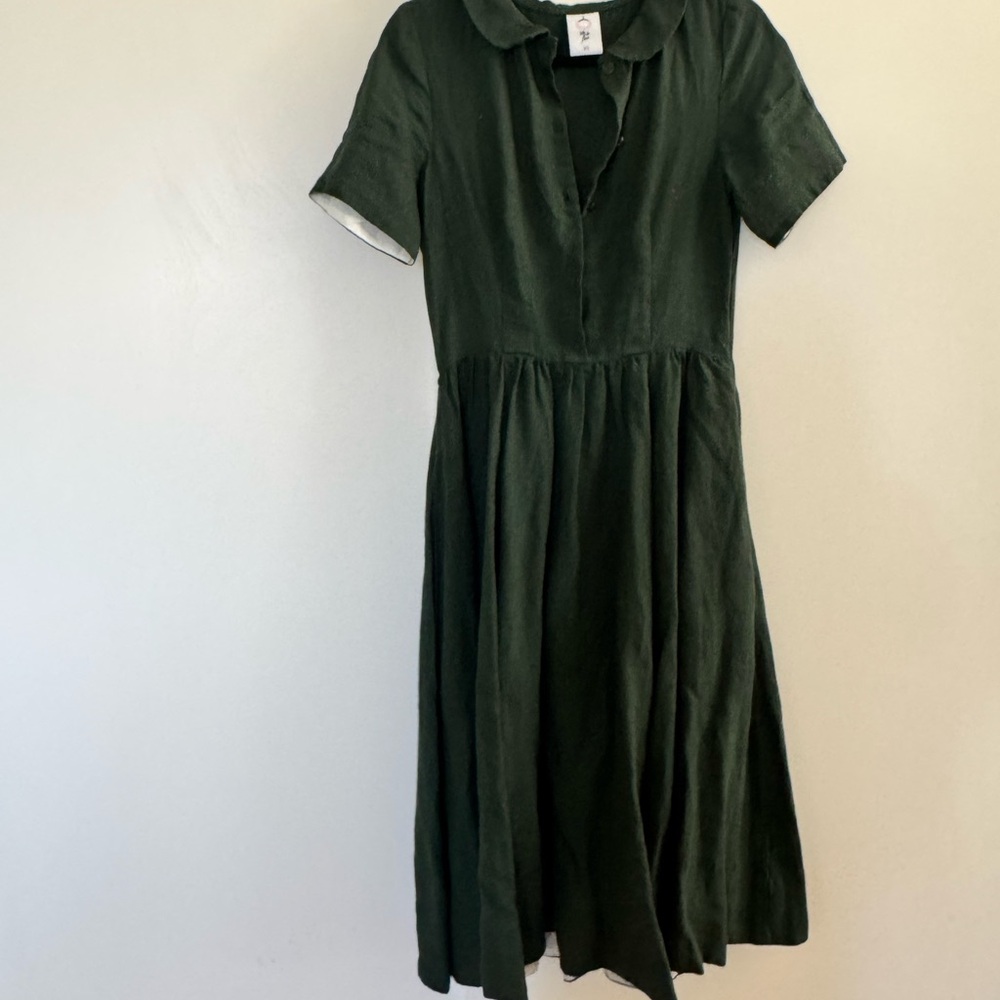 Son de Flor Olive Green Button-Up Dress
